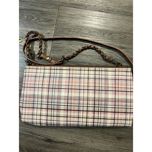 Womens Elliott Lucca Artisan Plaid Printed Clutch Crossbody Bohemian‎ - Picture 5 of 7